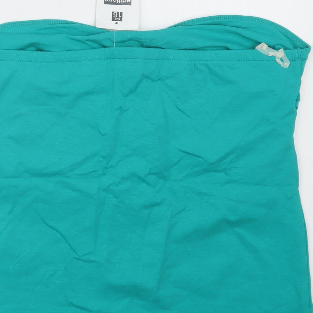 Editions Womens Green Basic T-Shirt Size 16