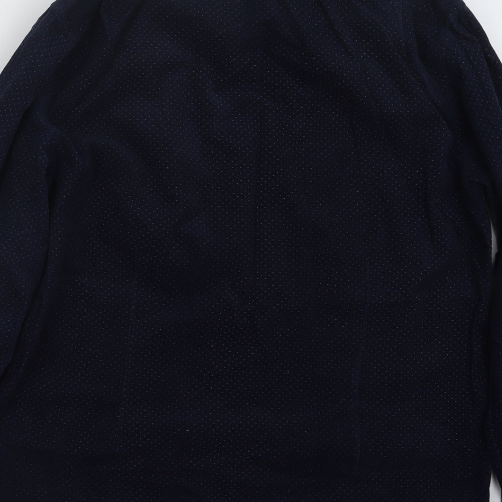Mens UK Size M Garment Makers Blue Button-Up Long Sleeve Casual Shirt