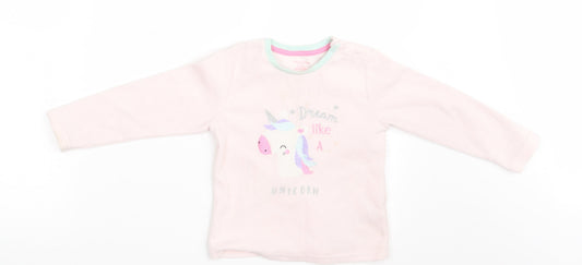 Primark Girls Pink Pullover Jumper Size 24 Months