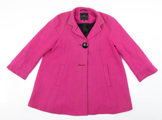 River Island Womens Pink Overcoat Coat Size 12