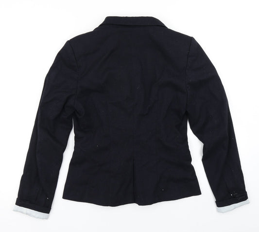 H&M Womens Blue Jacket Blazer Size 8