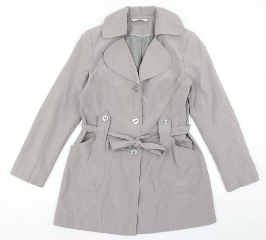 BHS Womens Grey Overcoat Coat Size 10