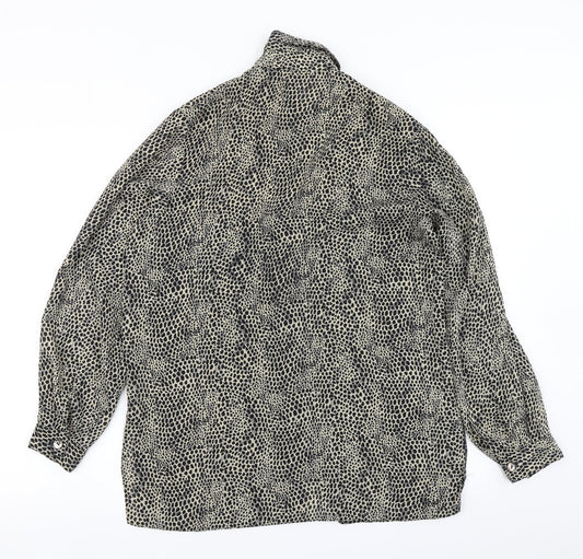 Bonmarché Womens Black Animal Print Basic Blouse Size 12