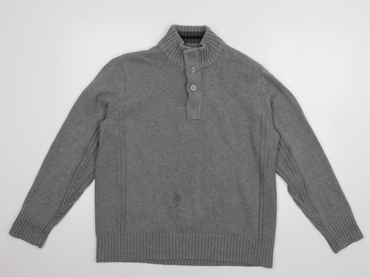 Mens UK Size L Blue Harbour Grey Pullover Jumper