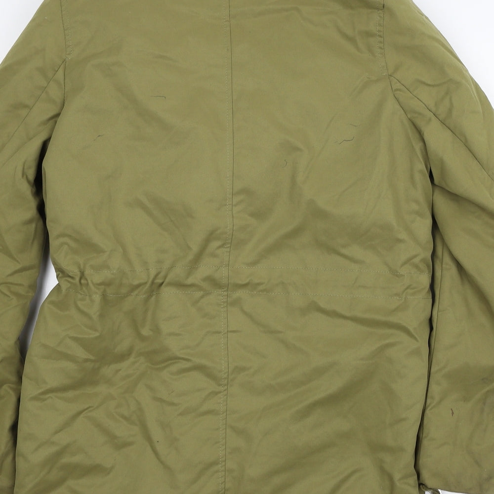 Womens UK Size 4 H&M Green Parka Coat