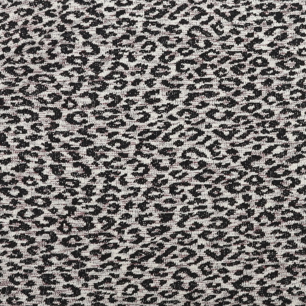 TU Womens Beige Animal Print Knit Pullover Jumper Size 14