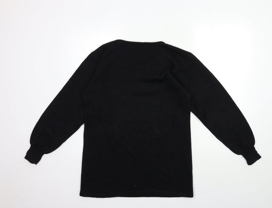 Daxon Womens Black Knit Pullover Jumper Size 12