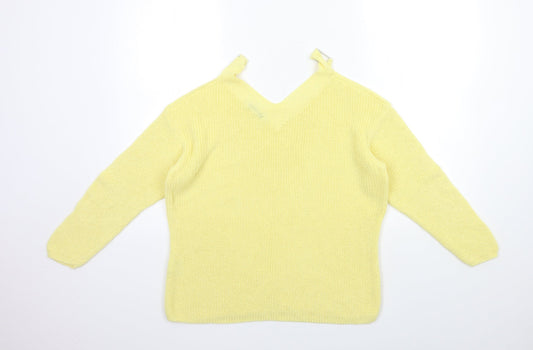 George Womens Yellow Knit Pullover Jumper Size 12