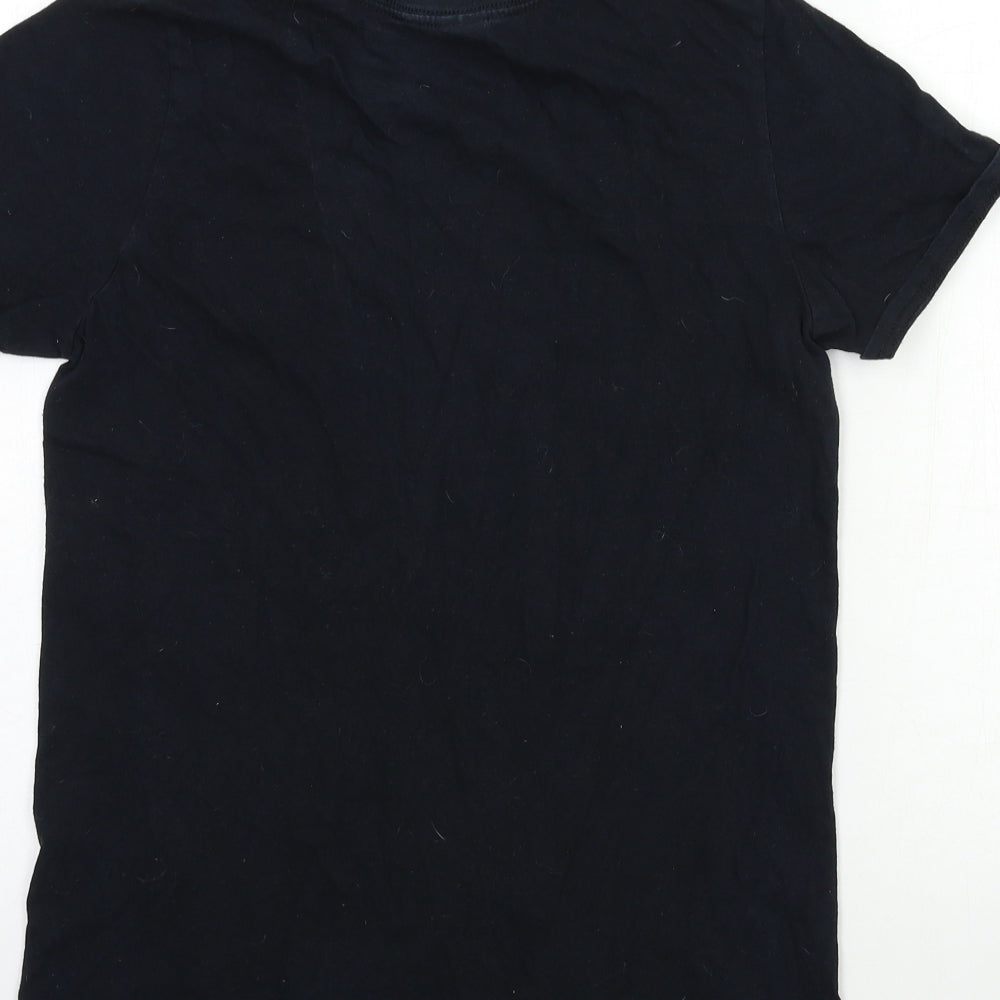 Womens UK Size S Gildan Black Basic T-Shirt