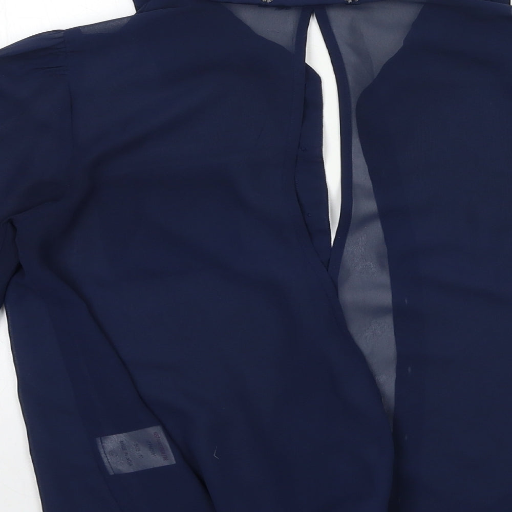 Womens UK Size 10 Miso Blue Basic Blouse