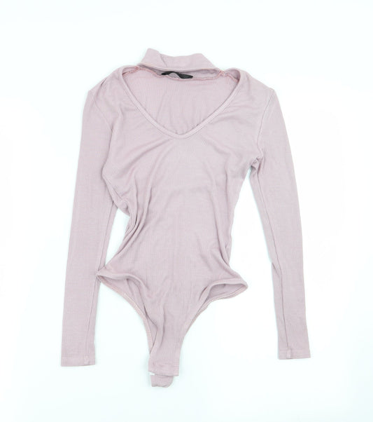 Womens UK Size 6 Missguided One-Piece Pink Bodysuit