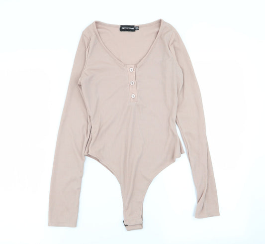 PRETTYLITTLETHING Womens Beige Bodysuit One-Piece Size 6