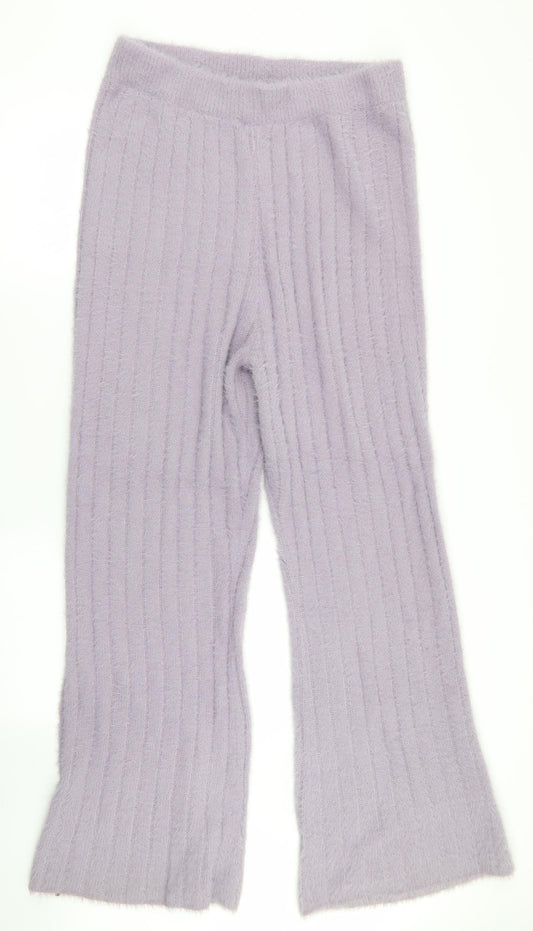 Womens UK Size M Boohoo Regular Fit Purple Trousers