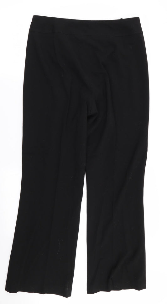 Womens UK Size 16 BHS Regular Fit Black Trousers