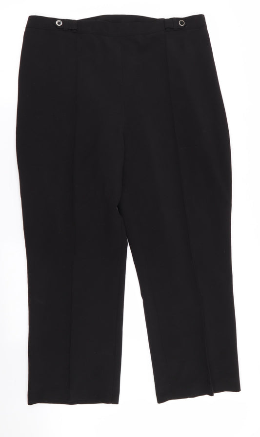 Womens UK Size 18 BM Regular Fit Black Trousers