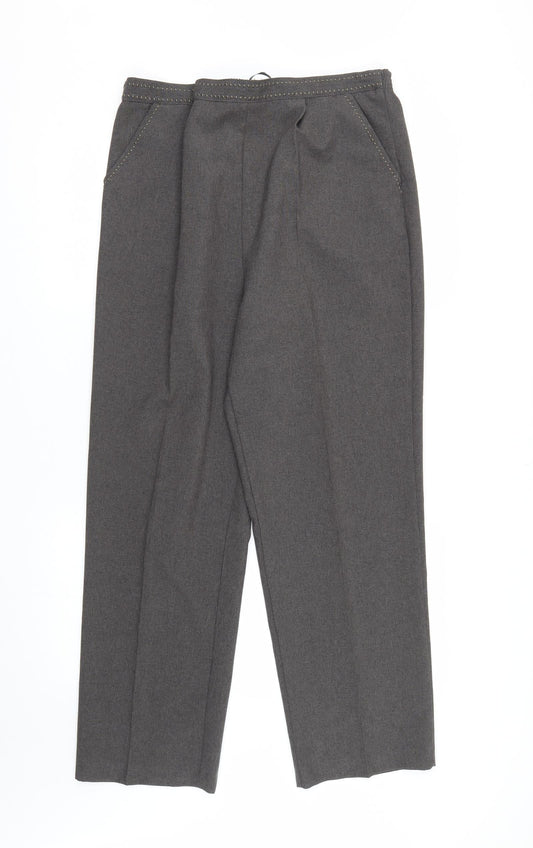Womens UK Size 16 BM Collection Regular Fit Grey Trousers