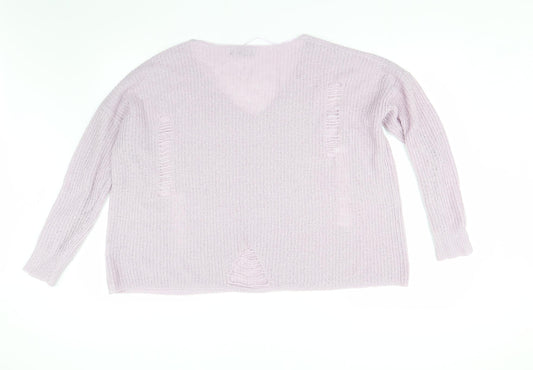 Primark Womens Purple Knit Pullover Jumper Size L