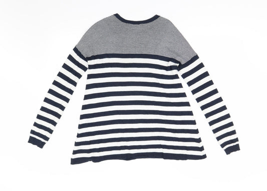 Primark Womens Blue Striped Knit Pullover Jumper Size 8