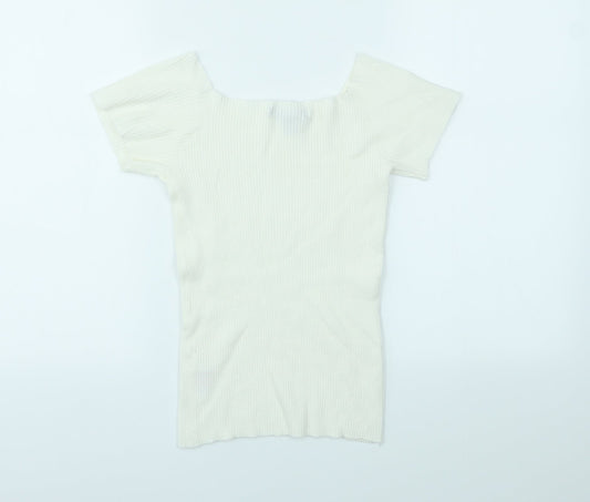 Primark Womens Ivory Basic T-Shirt Size S
