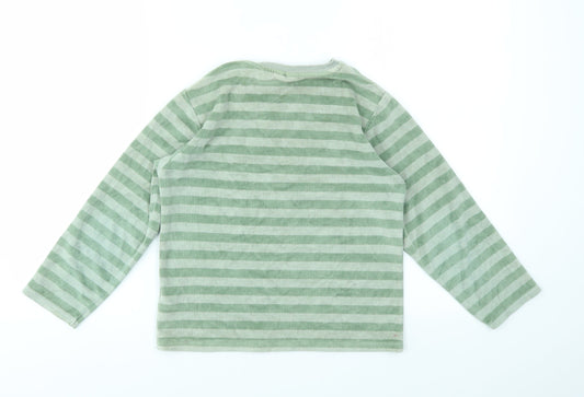 DP Boys Green Striped Basic T-Shirt Size 8 Years