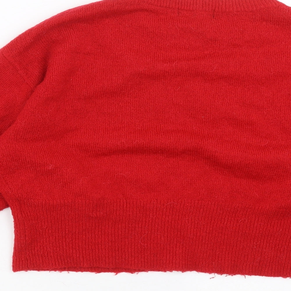 Womens UK Size M New Look Red Pullover Jumper