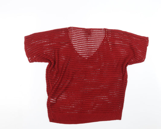 IZABEL Womens Red Knit Pullover Jumper Size 10