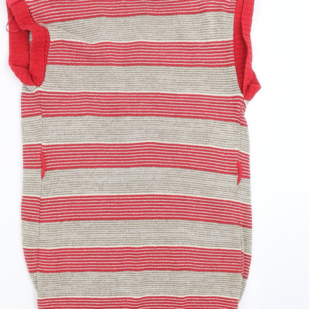 AX Paris Womens Red Striped Cardigan Jumper Size S