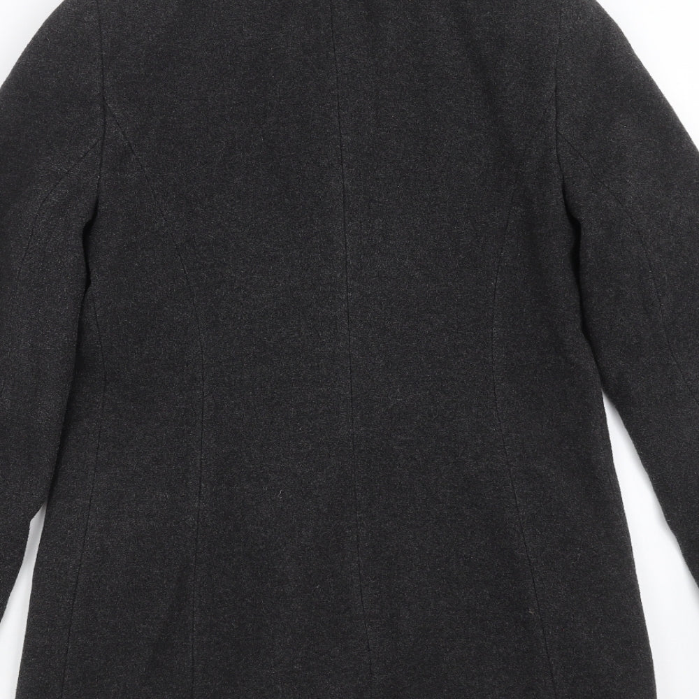 Brand and care label for Principles women’s grey jacket coat, size UK 8