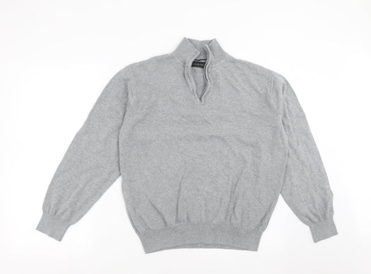 Mens UK Size M Aspen & Court Grey Pullover Jumper