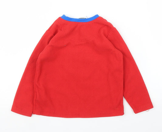 Primark Boys Red Fleece Pullover Jumper Size 2 Years - Super Mario