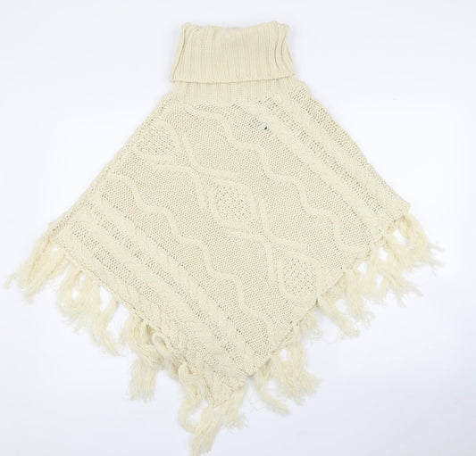 B. You Womens Beige Pullover Jumper One Size - Poncho