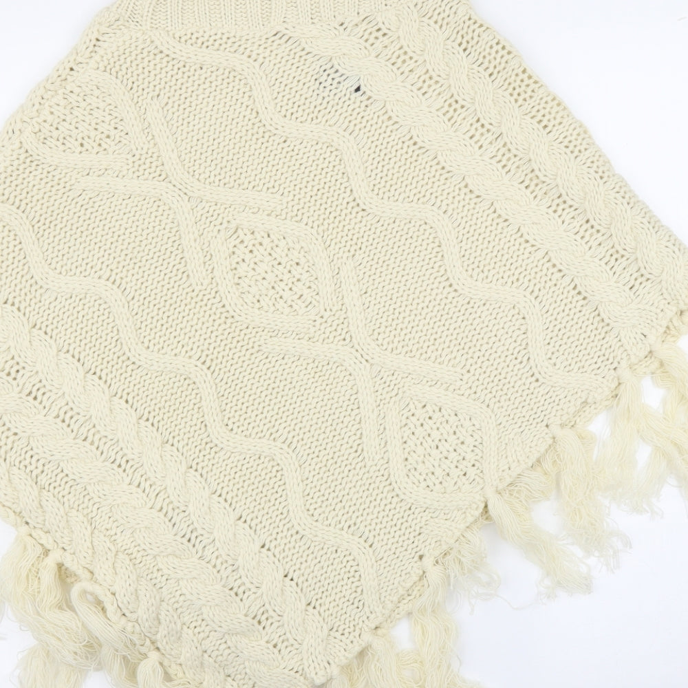 B. You Womens Beige Pullover Jumper One Size - Poncho