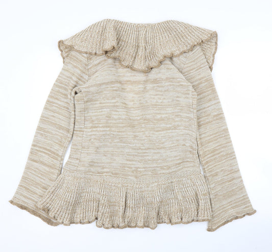 Womens UK Size M Pure & Natural Beige Cardigan Jumper