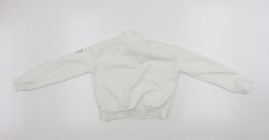 H&M Girls White Henley Jumper Size 9-10 Years