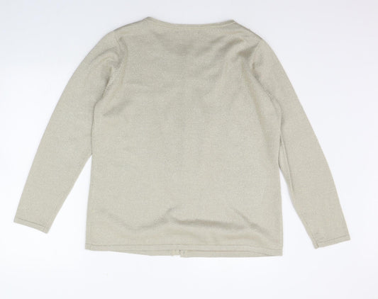 Womens UK Size M BM Beige Cardigan Jumper