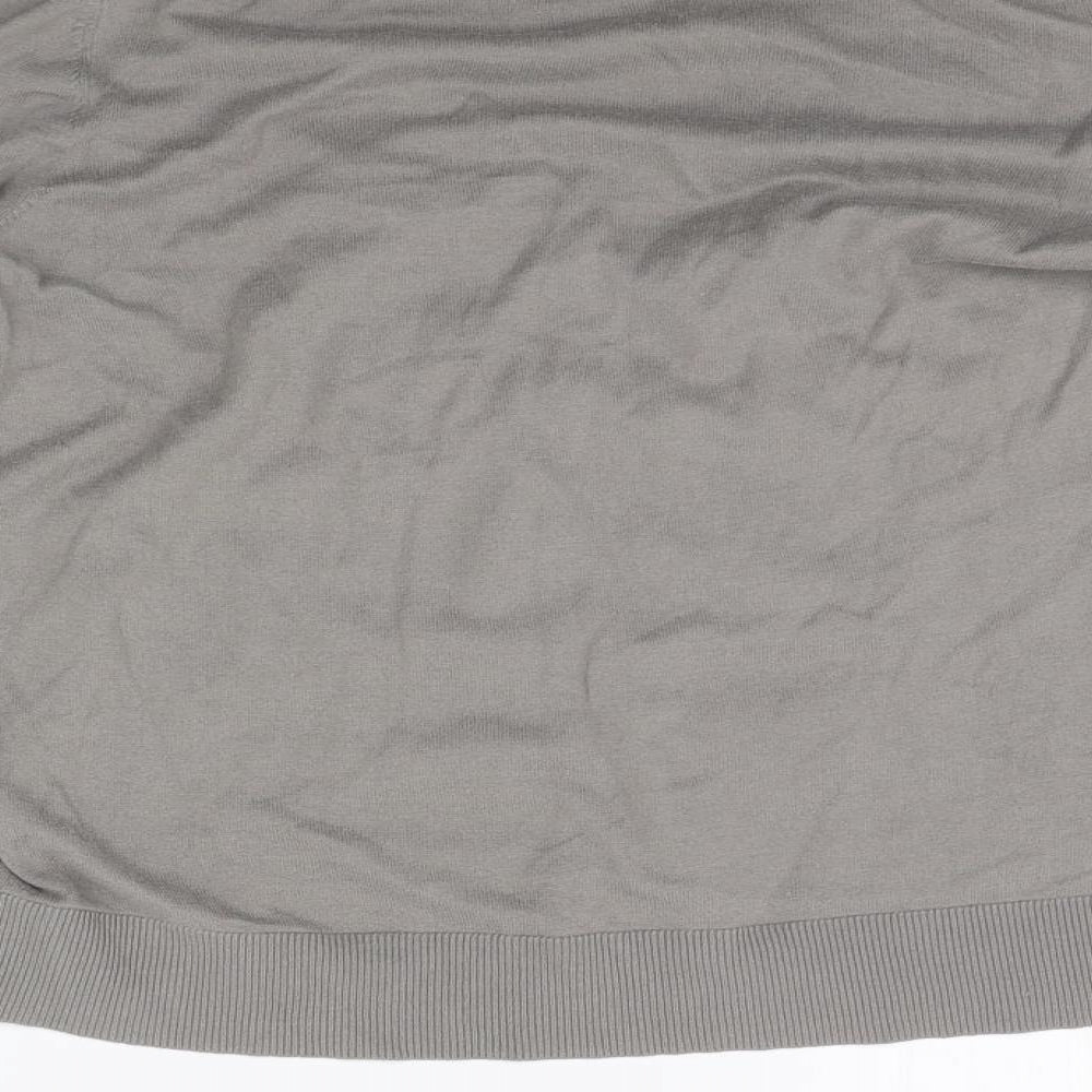 Ann Taylor Womens Grey Cardigan Jumper Size L - PETALS ON CHEST