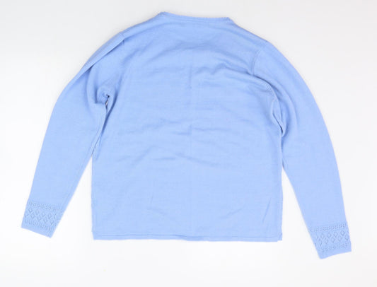 EWM Womens Blue Pullover Jumper Size M