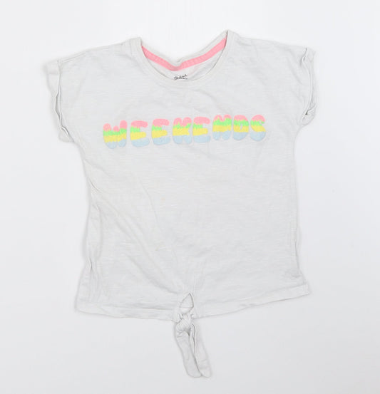 Mini Club Girls White Basic T-Shirt Size 5-6 Years