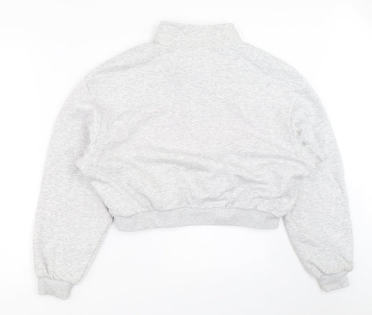 H&M Womens Grey Henley Sweatshirt Size M