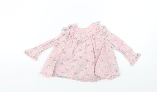 Monsoon Baby Pink Floral Fit & Flare Size 6-9 Months