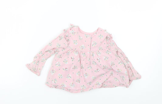 Monsoon Baby Pink Floral Fit & Flare Size 6-9 Months