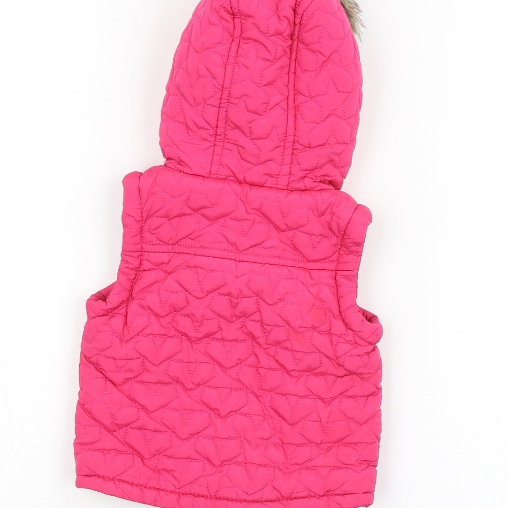 Brand and care label for F&F Baby Pink Parka Coat, size 6-9, Months