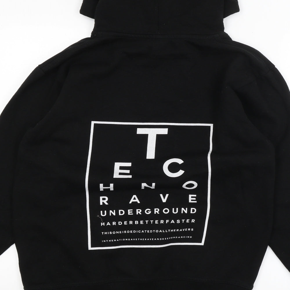 Spreadshirt Mens Black Pullover Hoodie Size S