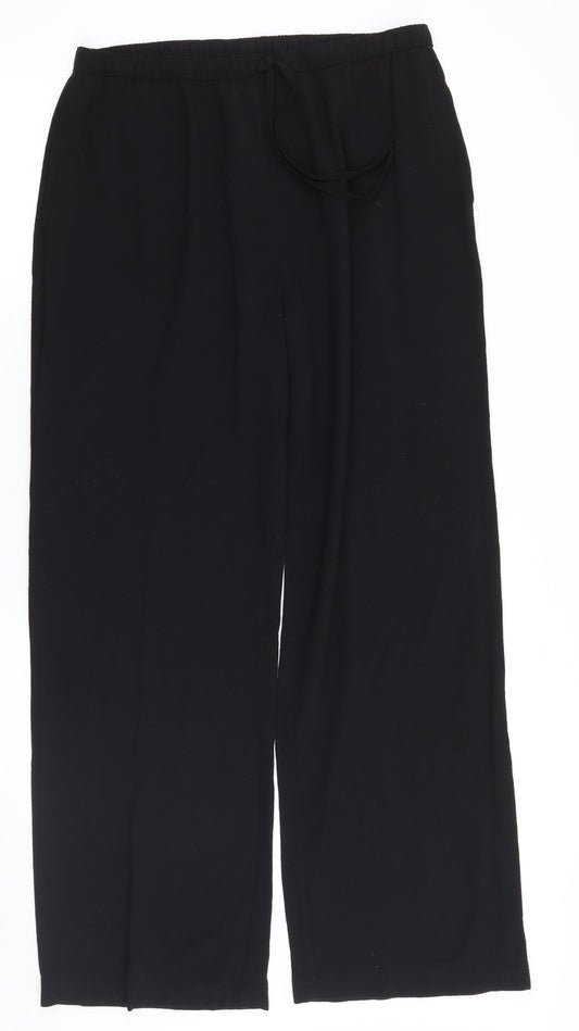 Womens UK Size 12 EWM Regular Fit Black Trousers