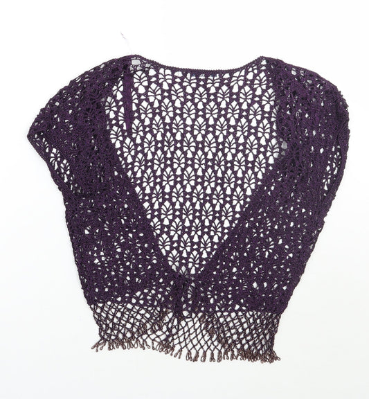 Womens UK Size M M&Co Purple Cardigan Jumper