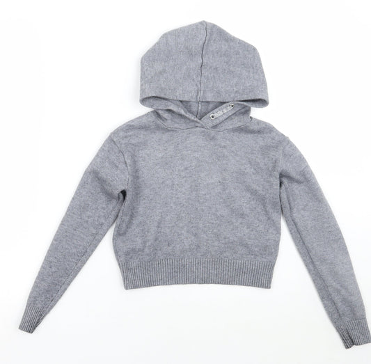 Primark Girls Grey Pullover Hoodie Size 7-8 Years