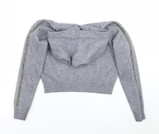 Primark Girls Grey Pullover Hoodie Size 7-8 Years