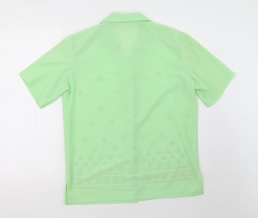 Womens UK Size 14 Preworn Green Basic Blouse