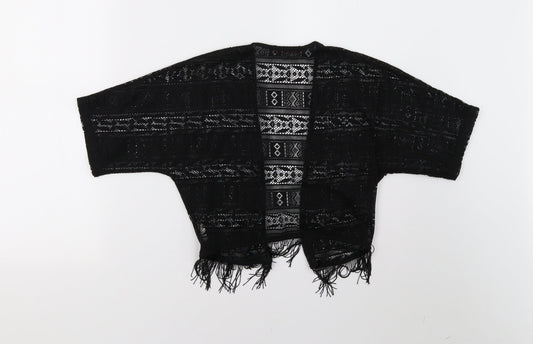 Primark Girls Black Lace Cardigan Jumper Size 8 Years