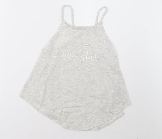 H&M Girls Grey Basic T-Shirt Size 10 Years